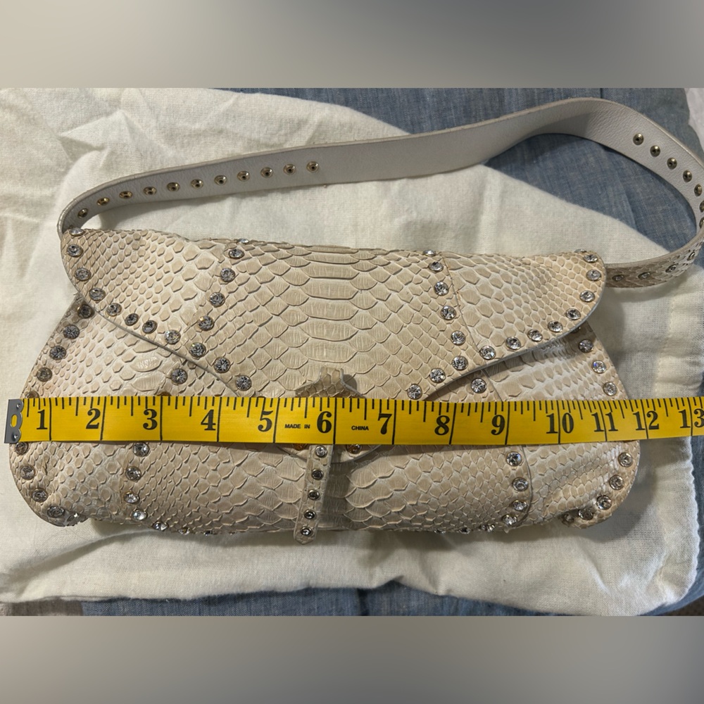 Vintage Celine Poulbot Python and Rhinestone Bag - image 12